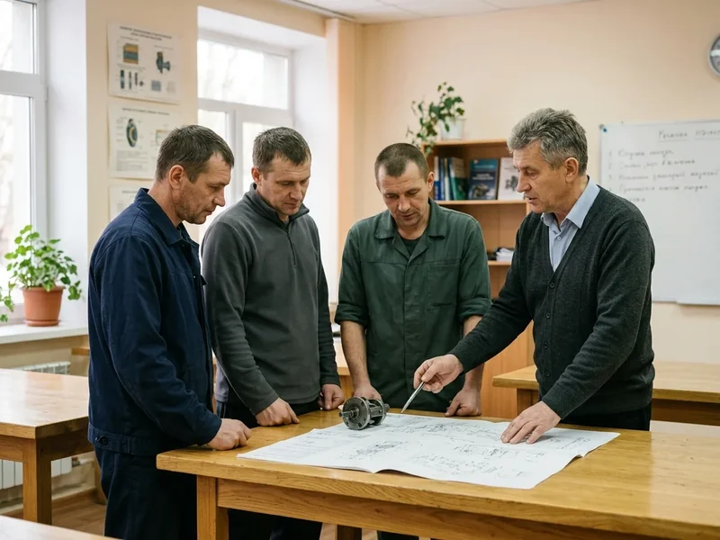 Занятие с группой рабочих